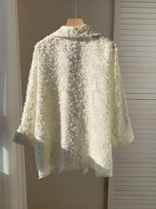 Comfortcana Women's Summer Party Boho Western Casual Solid Color Textured Long Sleeve Loose Shirt,Summer Women,Country Concert,Tropical Vacation Woman Shirt - Apricot - View 2