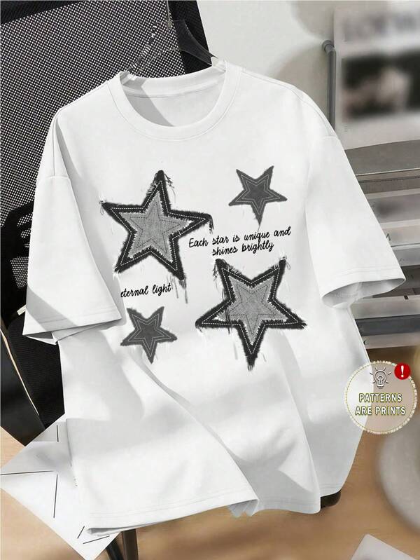SHEIN Tween Boy Casual Short Sleeve Crew Neck T-Shirt, Suitable For Summer