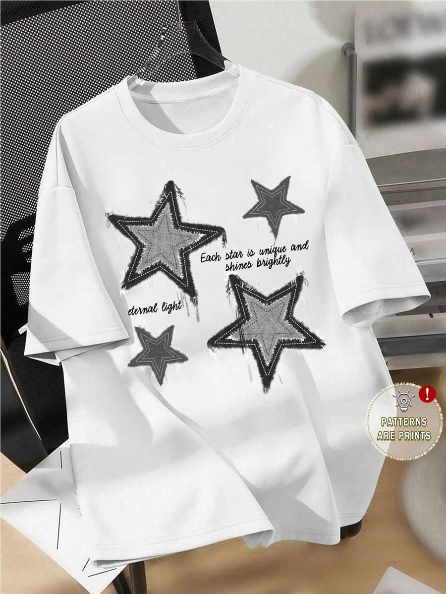 SHEIN Tween Boy Casual Short Sleeve Crew Neck T-Shirt, Suitable For Summer - White - View 1