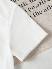 女婴两件套可爱兔子印花短袖 T 恤和黄色波尔卡圆点粉色网眼裙套装，春夏