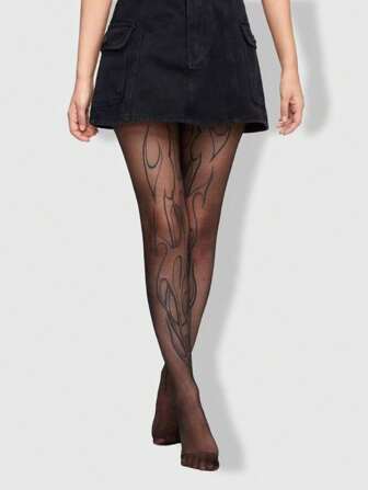 Goth Calze velate sexy e alla moda con stampa