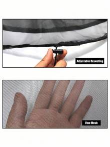 1 件雨桶网罩、配件、集水桶网、带可调节拉绳的雨桶网罩、户外花园雨桶配件的过滤网，防止蚊子、落叶和其他杂物进入桶内 - 黑色 - 查看 4