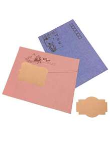 300 buc/rolă autocolant pentru etichete din hârtie kraft de culoare solidă, etichetă autocolantă pentru studenți, școală, birou și multifuncțional.