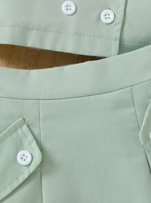 2 pezzi Elegante set per bambina composto da camicia con colletto e gonna, per la primavera/estate
