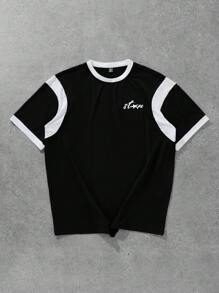 PAVTROS Manfinity Streetrush Men's Crew Neck Short Sleeve Numeric Print Oversized T-Shirt,Black And White,Summer,Streetwear,Workout Graphic Casual Top Gifts - Black and White - View 7