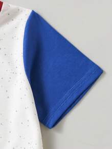 SHEIN 幼儿男孩撞色恐龙印花短袖 T 恤 - 彩色 - 查看 3