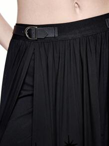 ROMWE Goth Vintage Gothic Castle Flocked Pattern Skirt