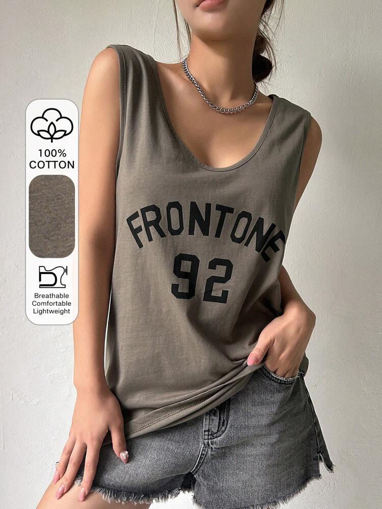 Letter Graphic Tank Top Streetwear