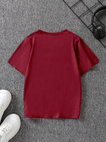 Camiseta casual de manga corta con cuello redondo y gráfico de letra de Italia Milán para niño pequeño