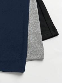 SHEIN Unity 3 件/套：圆领短袖短款 T 恤和可调节腰部喇叭袖保暖长裤，休闲 - 彩色 - 查看 3