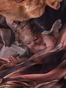 SHEIN MOD 大码复古宫廷花卉印花透明露肩吊带背心，春夏 - 彩色 - 查看 3