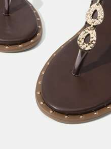 Styleloop Flat Roman Style Sandals, Simple And Fashionable Casual For Daily Wear - Coffee Brown - View 4