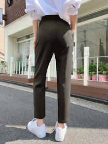 DAZY Women's Solid Color Pocket Straight Leg Loose Casual Pants, Business Casual,Women Dress Pants