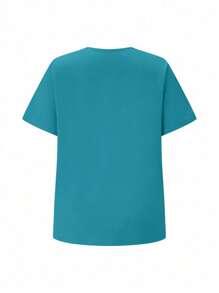 TaskEZ Simple Summer Short Sleeve Uniform Set With Pocket Design On Top And Pants, Scrub Sets - Mint Blue - View 7