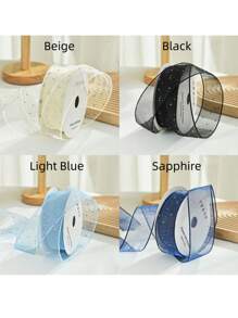 1Pc 2.5Cm*900Cm Rhinestone Decorative Ribbon For Diy Bows, Valentine'S Day Gift Box Packaging, Wedding Party Decorations, Baking Cake Flower Ribbons, Craft Bouquet Packaging Materials, Valentine'S Day, Birthday Gift Packaging, 15 Colors Available