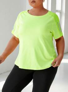 Easithlete Women's Plus Size Fitness Running Sports T-Shirts & Vests - Yellow - View 4