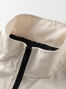 Manfinity Sport Corelite Men's Solid Color Long Sleeve Zip Front Loose Casual Sports Jacket