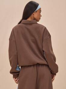 MUSERA Chaqueta de chándal con cremallera, cuello y paneles de contraste en talla grande, solo para primavera