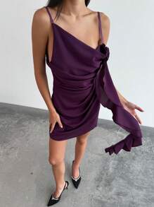 Aloruh Women's Sleeveless Solid Color Mini Dress, Simple And Fashionable, Suitable For Summer Summer Summer Outfits Summer Clothes Beach Outfits For Woman Beach  Wedding Guest Dress Women Bridal Shower Dress White  Brunch Outfits For Women   Elegant Wedding Bridesmaid Dresses Elegant Evening Party Modest Chiffon