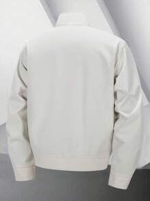 Manfinity Sport Corelite Men's Solid Color Long Sleeve Zip Front Loose Casual Sports Jacket