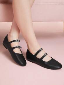 CUCCOO DOLLMOD Women's Round Toe Retro Sweet Cute Flats, Good For Spring & Summer Casual Outfits - Black - View 5