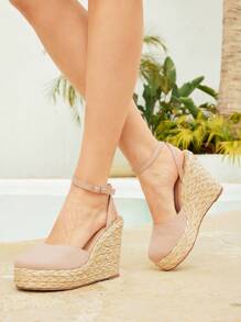 Styleloop Rope Woven Wedge Thick-Soled Sandals, Suitable For Party, Wedding, Daily Wear And Vacation - Apricot - View 6