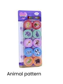 24/12/6 件装独角兽什锦印章自印章派对礼物宝箱奖品教室复活节彩蛋填充玩具教室奖品，DIY 派对礼物 - 彩色 - 查看 7