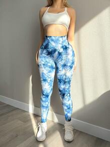Seamluxe SHEIN Sport Women's Yoga Tie Dye Print Leggings