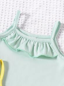 3pcs Baby Girls Cute Candy Color Ruffle Trim Camisole Vests, Suitable For Spring/Summer Daily Wear Or Outdoor Play - Multicolor - View 8