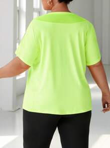 Easithlete Women's Plus Size Fitness Running Sports T-Shirts & Vests - Yellow - View 7