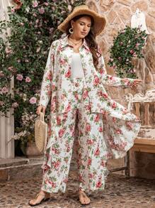 Breezaya Plus Size 2pcs Summer Outfits For Women, St. Patrick's Day Rave Outfits, Festival Spring Break Outfits, St. Patrick Boho Style - Multicolor - View 3