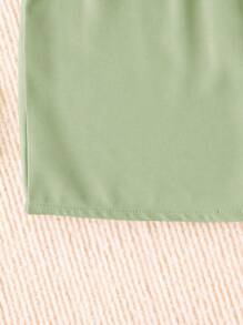 SHEIN Baby Girl Casual Green Ruffle Strap Romper - Mint Green - View 3