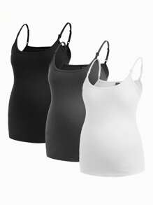 Modmama Maternity Comfy Versatile Solid Color Nursing Camisole - Grey - View 10