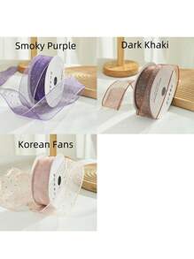 1Pc 2.5Cm*900Cm Rhinestone Decorative Ribbon For Diy Bows, Valentine'S Day Gift Box Packaging, Wedding Party Decorations, Baking Cake Flower Ribbons, Craft Bouquet Packaging Materials, Valentine'S Day, Birthday Gift Packaging, 15 Colors Available