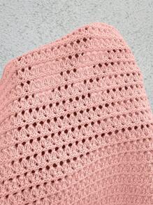 Calvaya 女士纯色镂空不对称下摆露背针织上衣和针织迷你裙两件套，休闲度假