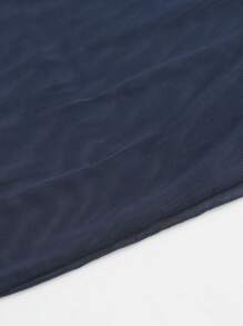 Oceva Holiday Beach Solid Color See-Through Mesh Cover-Up Skirt, Summer Vacation - Navy Blue - View 5