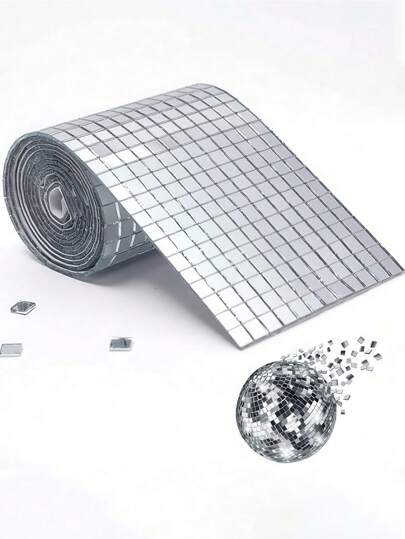 1600PCS- Real Glass Mirror Mosaic Tiles, Self-Adhesive Mirror Stickers, Mini Square Mirrors For Crafts, Home Decor, Disco Party Decorations, DIY Disco Balls, Vases, Cups, Picture Frames (5 X 5 Mm And 10x10 Mm)