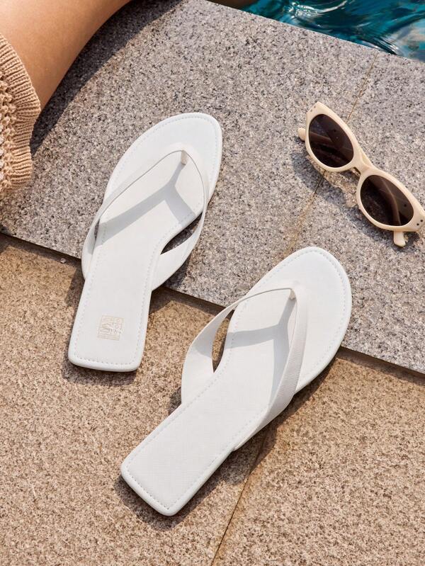 Women's Plain Color Casual Thong Sandals Spring Break Easter For Casual Beach Style