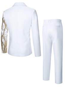 Manfinity AFTRDRK Bộ vest nam, bộ vest thời trang dự tiệc, bộ vest cưới sang trọng. - trắng - Xem 2