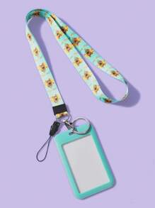 SCOOBY-DOO X SHEIN Fashionable Cute Cartoon Dog Pattern Lanyard Card Holder - Green - View 5