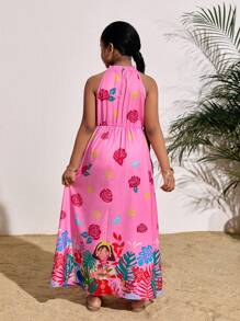 SHEIN Tween Girl's Woven Ditsy Floral Sleeveless Loose Pullover Dress - Multicolor - View 2