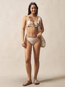 VARSITIE Top de traje de baño para mujer de unicolor y sexy, simple y de moda