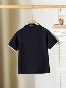 男童学院风撞色短袖 Polo 衫