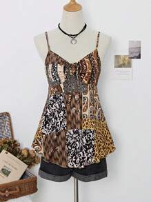 Elamini 女式复古风格低胸吊带背心，春/夏