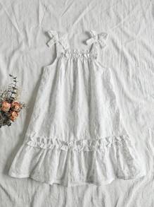 Vintaside Kids Młoda dziewczyna letnia koszulka stylowa sukienka, idealna do wypoczynku w domu, zajęć na świeżym powietrzu, spotkań z przyjaciółmi, zapewnia wygodę i modny prosty design - Biały - Zobacz 2