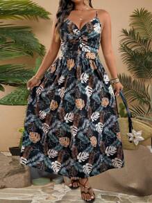 Rometta Women's Floral & Plant Print Cami Dress For Vacation - Multicolor - View 1