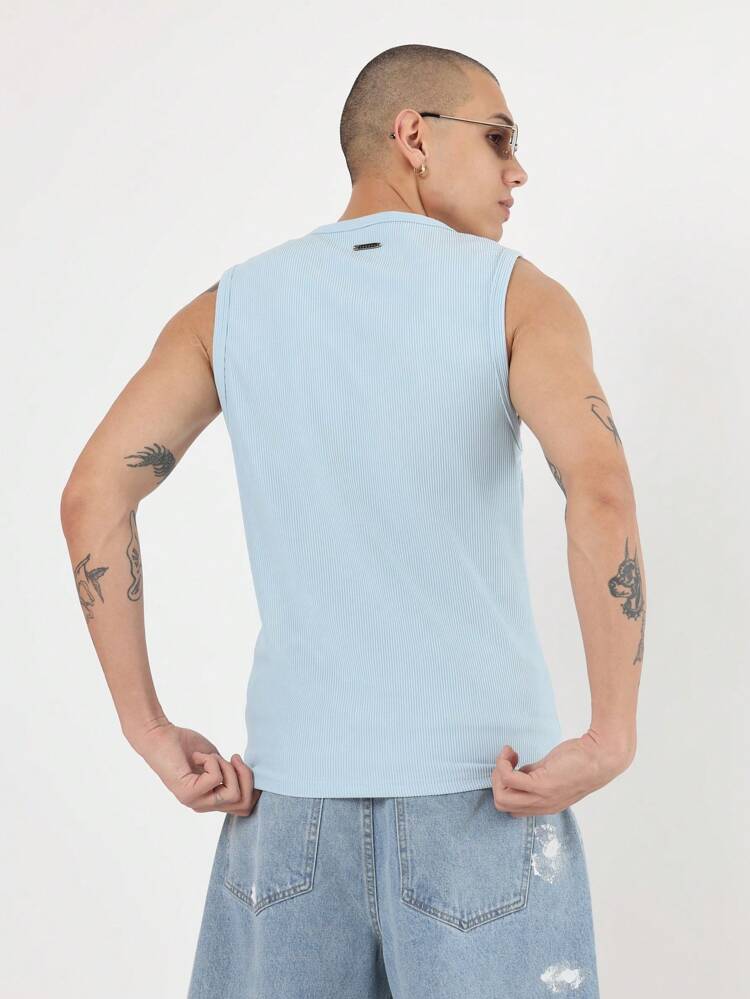 Débardeur côtelé coupe régulière essentiel