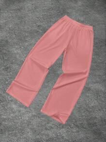 Manfinity ZONE917 Men's Loose Straight Leg Streetwear Pink Sweatpants - Dusty Pink - View 3