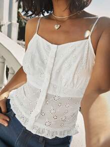 SHEIN EZwear Women's Minimalist Fashion Tank Top, Solid Color Suitable For Summer - White - View 4