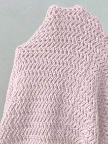 Breezaya Robe dos nu à encolure montante transparente avec lacets de couleur unie - Rose bonbon - Voir 8